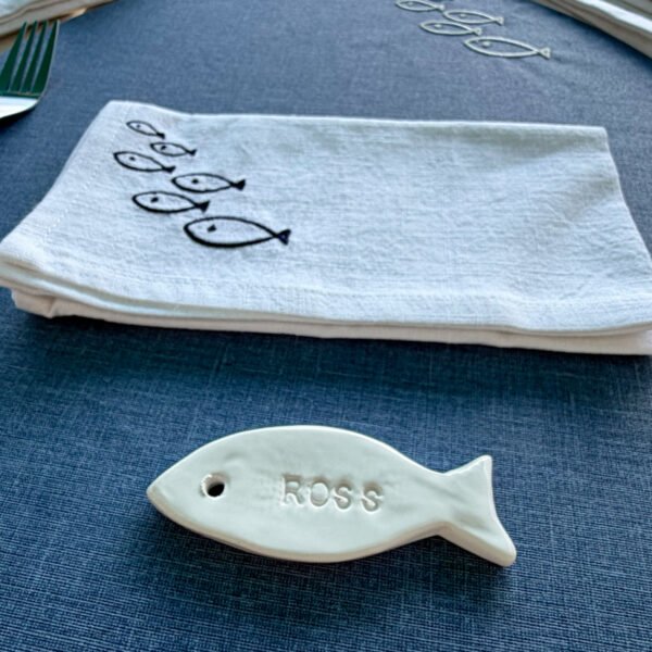 PESCIOLINO PORTA POSATE - PORTA TOVAGLIOLO